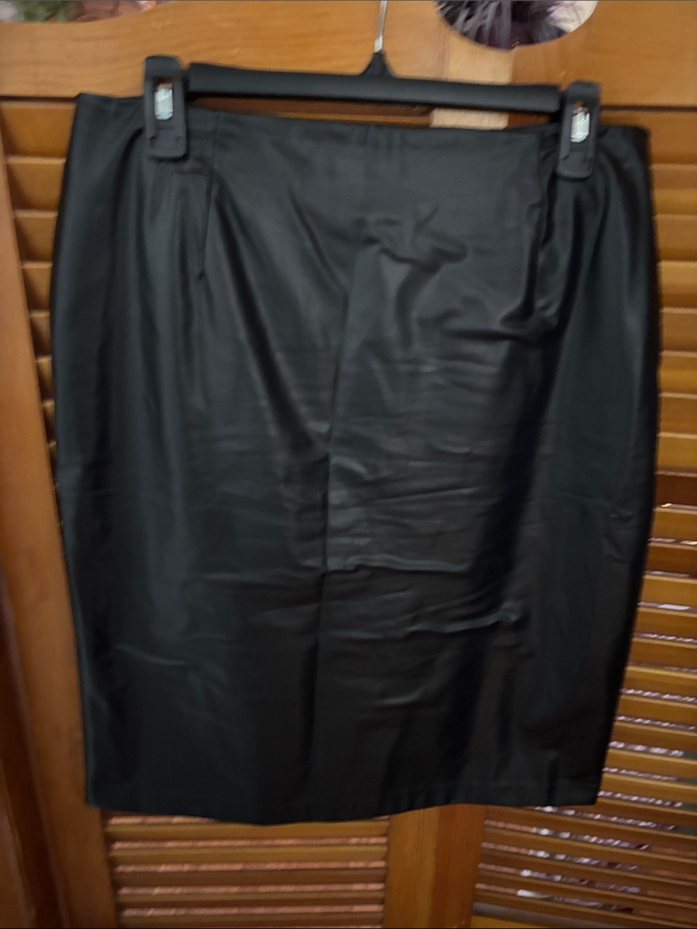 George Black Faux-Leather Pencil Skirt